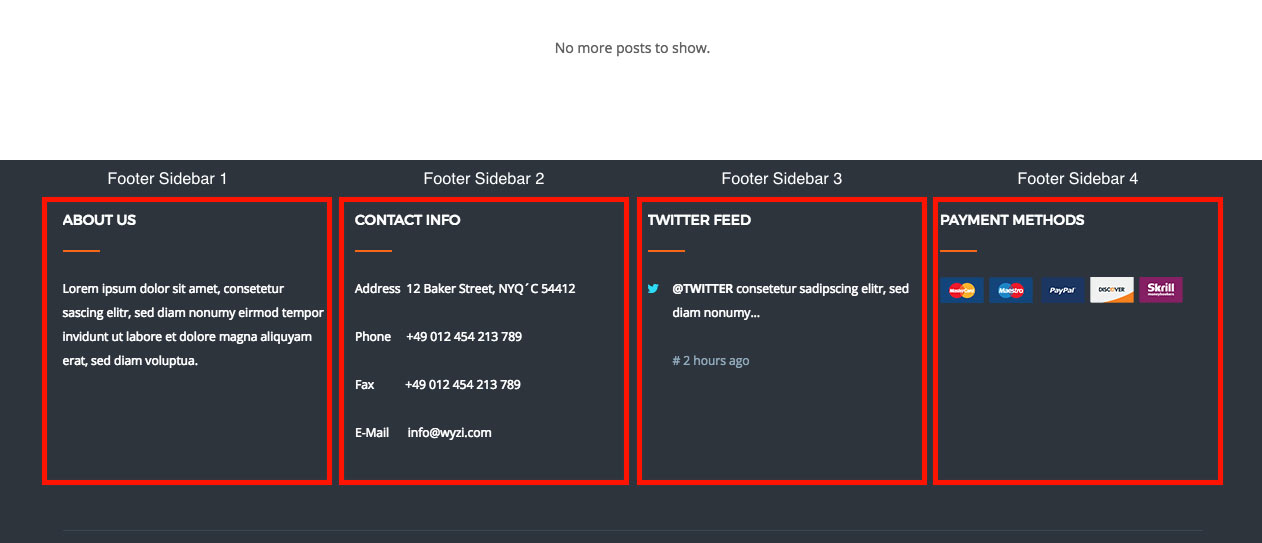 Sidebars Locations WYZI Documentation