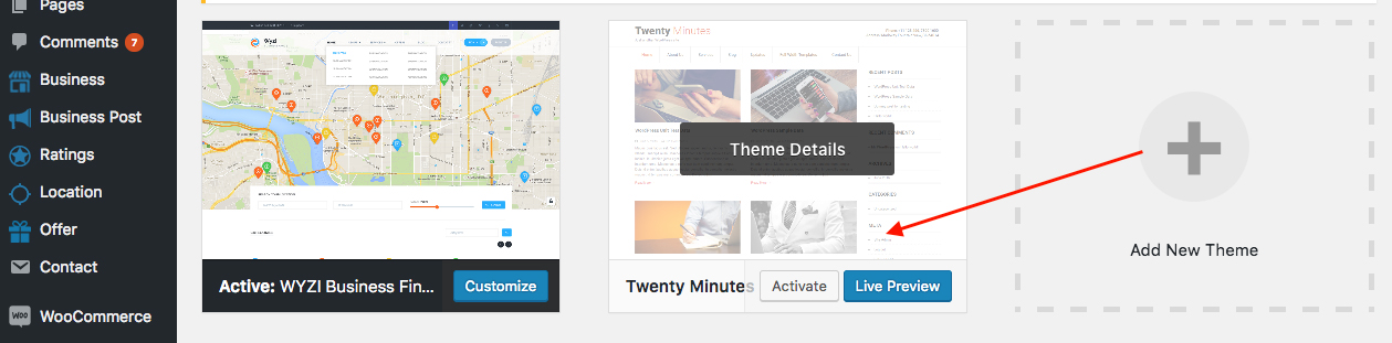 activating-another-theme-wyzi-business-finder